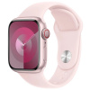 Apple Watch Series 9 Cellular 41mm Růžový hliník se světle růžovým sportovním řemínkem M/L