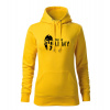 DRAGOWA dámska mikina s kapucňou spartan army, žltá 320g/m2 - XL