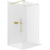 CERANO - Sprchová zástena Walk-in Onyx Duo Ľ/P - 8 mm - guľatá vzpera - zlatá, ryhované sklo - 120x200 cm