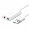 UGREEN Externá zvuková karta Adaptér Hub USB pre 2x Minijack 3,5 mm 15 cm