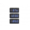 3v1 Digitálny voltmeter,teplomer a hodiny modré