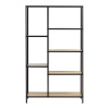 Čierna/v prírodnej farbe knižnica v dekore duba 80x146x35 cm Altino – Unique Furniture