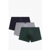 Atlantic 3 PACK boxerky 3MH-216 - bavlna Tmavomodrá - sivá 2XL