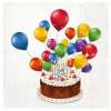 Papierové obrúsky Torta s balónmi 20 ks