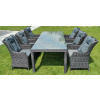 Ratanea Záhradná jedálenská súprava KINGSTON 230 tmavosivá s 6 kreslami