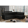 Rohová sedačka NEJBY WILUNA so záhlavníkom, pravá, čierna látka