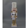 Drevená figúrka Luskáčik 50 cm-ový bielo-zlatý s puškou