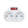 Solight P97 rozbočka, 2x 10A, bílá, vypínač