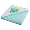 AKUKU Detská osuška 80x80 tyrkysová so sovou