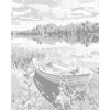 ZUTY Bodkovanie - LOĎKA V RÁKOSÍ Rámovanie: vypnuté plátno na rám, Rozmer: 40x50 cm