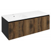 Sapho LOREA skrinka s umývadlom 121x46x51,5cm (90+30cm), ľavá, dub collingwood/čierna matná LE090-1935-L-03