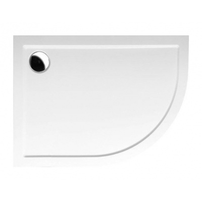 Polysan, RENA L sprchová vanička z liateho mramoru, štvrťkruh 100x80x4cm, R550, ľavá, bie, 75511