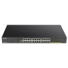 D-Link DGS-1250-28XMP 28-portový gigabitový inteligentný PoE switch, 24x GbE PoE+, 4x SFP+, PoE 370W