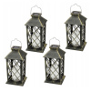 BERGE 4x Solárne LED záhradné lampáše, lampáše, sviečky, hnedé 2V 35MA