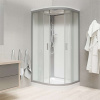 Mereo Sprchové boxy Sprchový box 80x80 cm, so strieškou, satin/biela/sklo Point CK35172KMSW