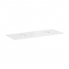 Hansgrohe Xelu Q Doska pod umývadlo 136x55 cm, 2 výrezy, lesklá biela 54118050-HG