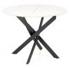 HALMAR Okrúhly jedálenský stôl EDGAR 2, čierna/biely mramor