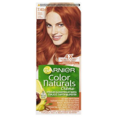 Garnier Color Naturals Créme permanentná žiarivá farba na vlasy 40 ml odtieň 7,40+ copper passion pre ženy