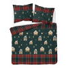 Posteľná Bielizeň vianočné 220x200 domčeky z perníka zelená červená kocka hviezdy