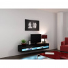 Cama Meble Tv stolík VIGO NEW 180, čierny mat/čierny lesk