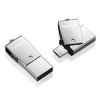 Apacer USB flash disk OTG, USB 3.0 (3.2 Gen 1), 64GB, AH750, strieborný, AP64GAH750S-1, USB A / USB Micro B, s otočnou krytkou