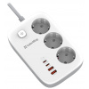 COLORWAY COLORWAY Prodlužovací napájecí přívod/ 3x Schuko/ 2x USB-A 60W/ 2x USB-C 65W/ kabel 2m