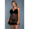 Be Wicked Farah Babydoll With Thong - Black S/M černá