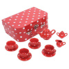 Bigjigs Toys Červená bodkovaná čajová súprava