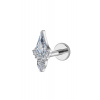 Titánová labreta s vnútorným závitom Zircon Hestia Farba: strieborná, Veľkosť: 1,2 mm, Dĺžka / priemer: 8 mm