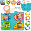 WOOPIE BABY Interaktívne puzzle s vozidlami a zvieratami Modrá