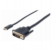 Manhattan kábel USB-C na DVI, 2 m, čierny (152457)