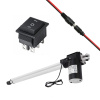 Lineárny elektricky pohon DC 12V 6000N, 300mm s momentovým spínačom a káblom
