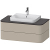DURAVIT Happy D.2 Plus závesná skrinka pod umývadlo pod dosku, 2 zásuvky, 1000 x 550 x 408 mm, taupe matná lakovaná, HP497106060