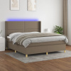 Box spring postel s matrací a LED taupe 180x200 cm textil Hnědošedá 3138817