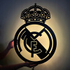FC Real Madrid Drevený 3D obraz Nočná LED lampa Futbalový erb Darček