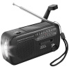 LogiLink SP0061 Nouzové rádio FM, AM, FM pohotovostné rádio, USB s USB nabíjačkou, Ručná kľučka, Funkcia powerbanky, solárny panel, vreckové svietidlo čierna; SP0061