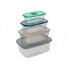 UZATVÁRATEĽNÉ NÁDOBY NA POTRAVINY S KLIK ZATVÁRANÍM RECT SADA 4 KS 24,1X9,2X18 CM