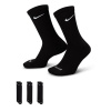 Nike 3 Pack Crew Socks Mens Black/White S 2-5
