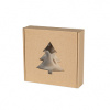 Vianočná krabica s okienkom 200x200x50mm, stromček, 240 ks