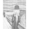 ZUTY Bodkovanie - VÝKRIK A KLOBÚK - INŠPIRÁCIA E. MUNCH Rámovanie: vypnuté plátno na rám, Rozmer: 80x100 cm