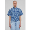 Laser Camo Printed Boxy Shirt - bluelasercamo L