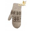 Detské rukavice palčiaky 100% mongolská vlna hnedé vzor Béžová UNI