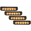 SADA 4X BLESKOVÁ VÝSTRAŽNÁ LAMPA 6 LED ŽLTÁ STROBOSKOP GRIL 12V 24V