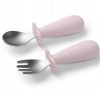 Detské príbory z nerezovej ocele - růžové