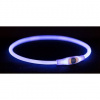 Trixie Flash light ring USB, blikací obojok, modrá SM: 40 cm/ 8 mm