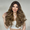 Žiarivá hnedá parochňa Marie so sieťkou (lace front)