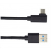PREMIUMCORD Kabel USB typ C/M zahnutý konektor 90° - USB 3.0 A/M, 3m ku31cz3bk
