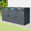 Prístrešok na 3 koše BestBerg BBTS-MK3 / 1,9 m² / 240 x 80 x 122 cm / antracit