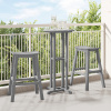 zahrada-XL 3-dielny záhradný barový set Svetlošedý HDPE, vidaXL barový stôl Svetlošedý 55x55x107 cm HDPE, vidaXL barové stoličky 2 ks Svetlošedý HDPE 3335803