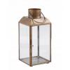 Lampáš, svietník - METAL LANTERN BROWN GOLD 21x10cm (Lampáš, svietník - METAL LANTERN BROWN GOLD 21x10cm)